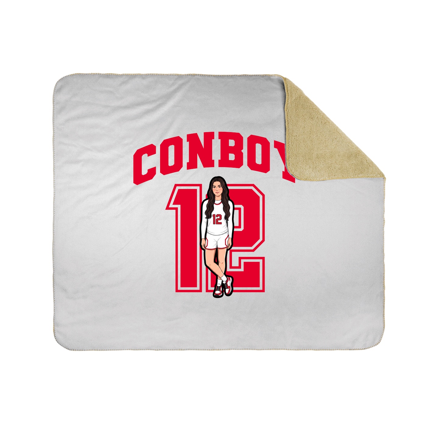 Throw Blanket — Number in White