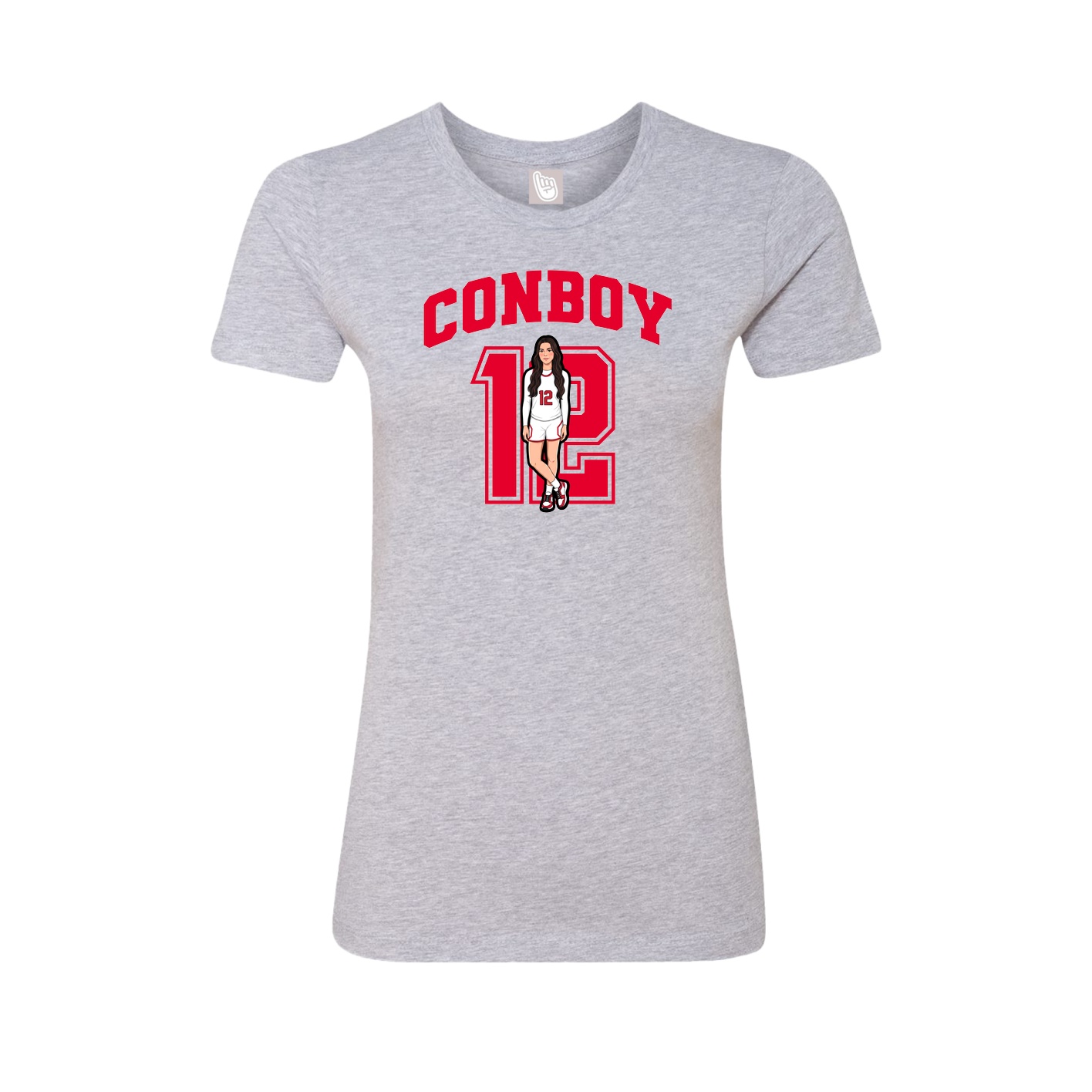 Fitted Women's Tee — Number in Grey