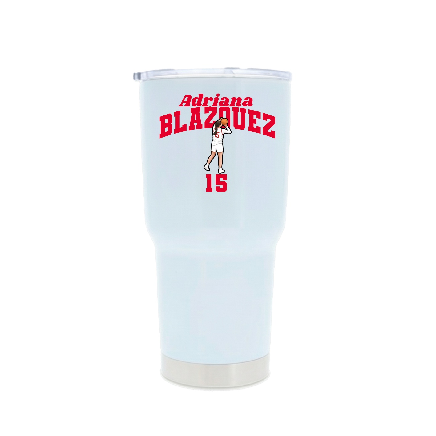 30oz Stainless Steel Tumbler — Signature Arch in White