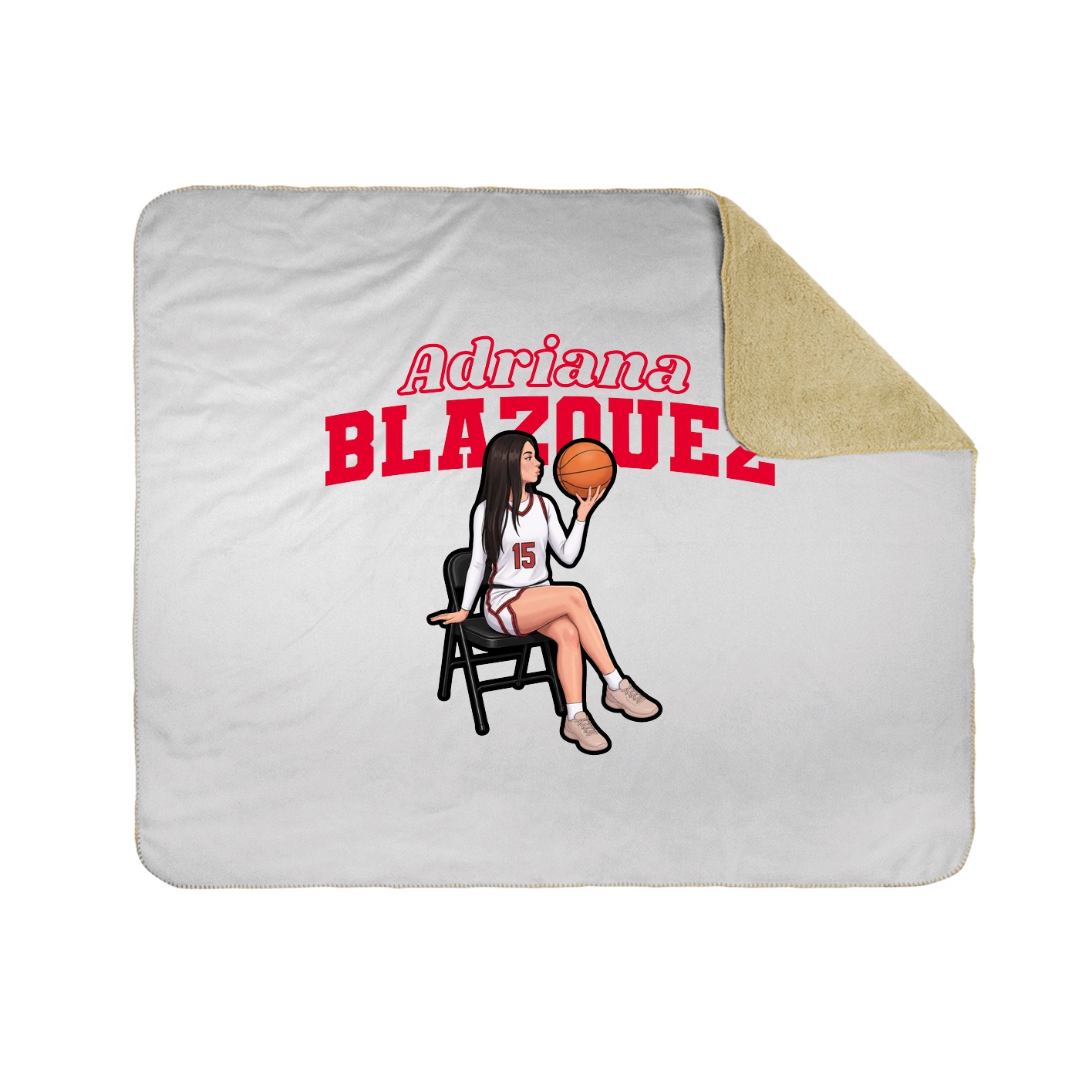 Throw Blanket — Name Arch in White