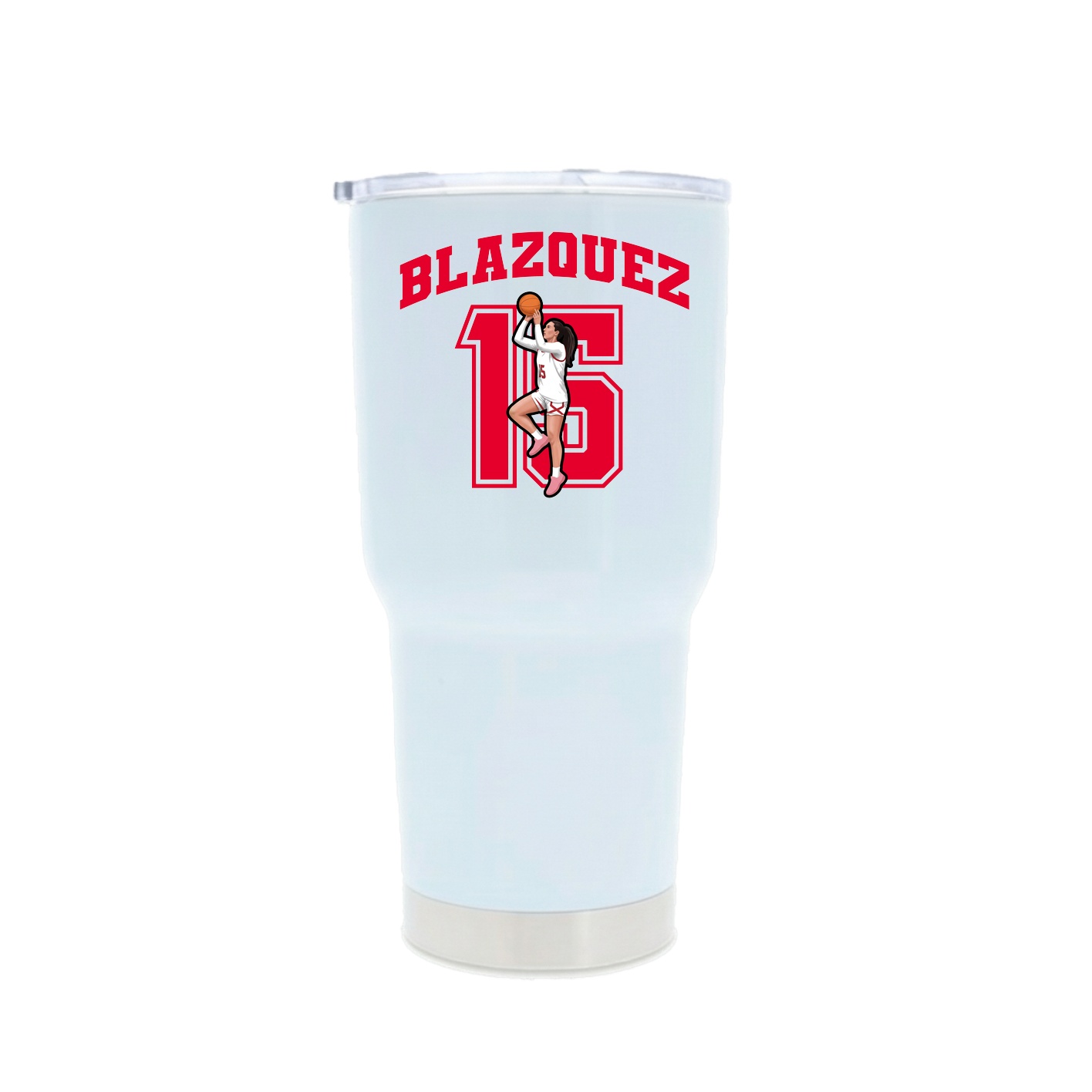 30oz Stainless Steel Tumbler — Number in White