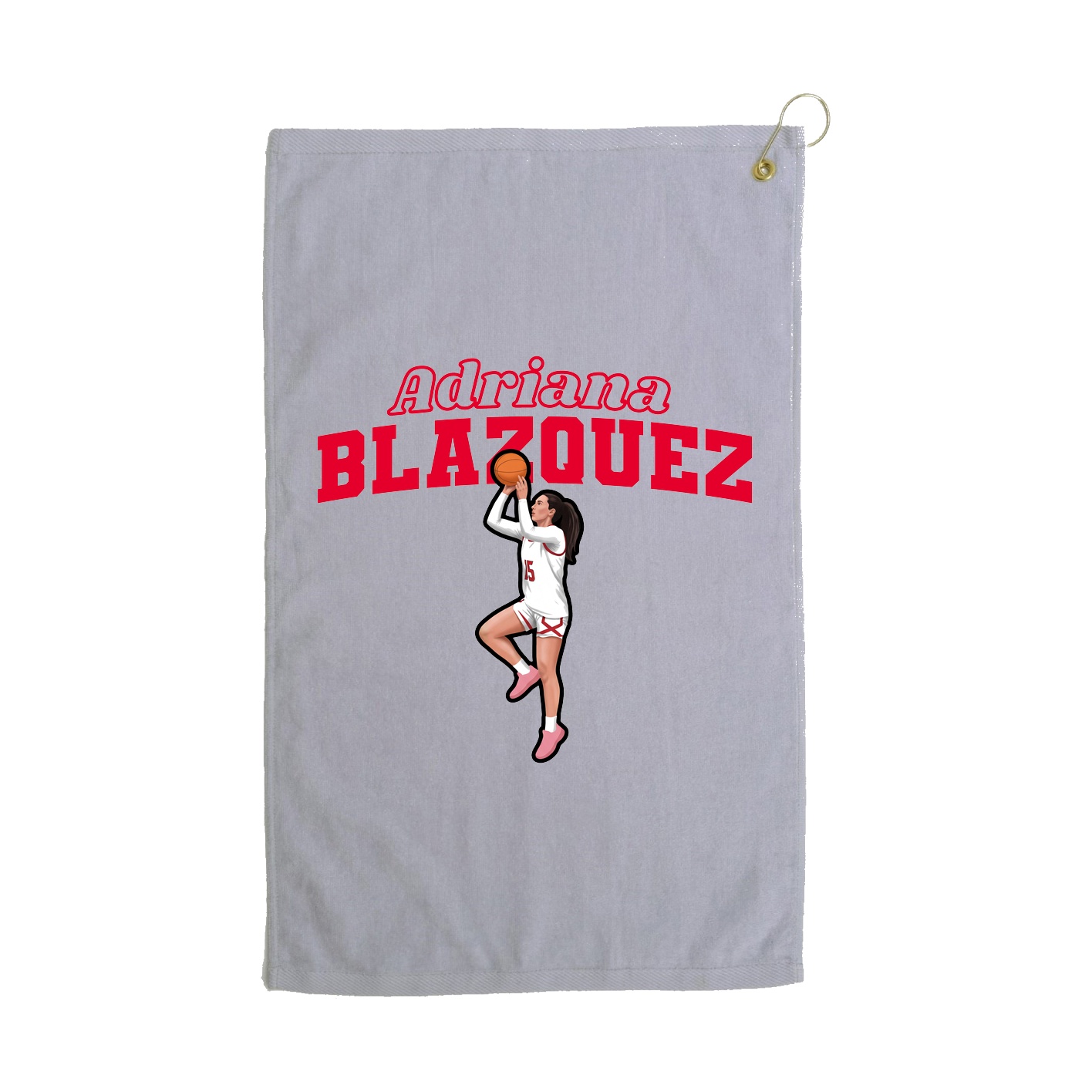 Golf Towel — Name Arch in Grey