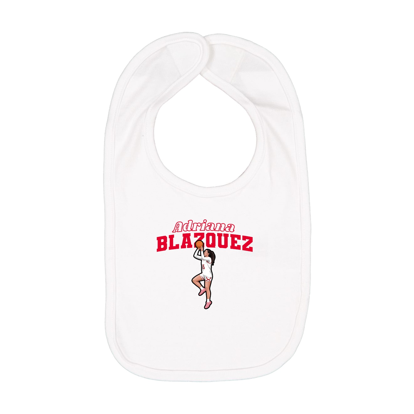 Infant Bib — Name Arch in White