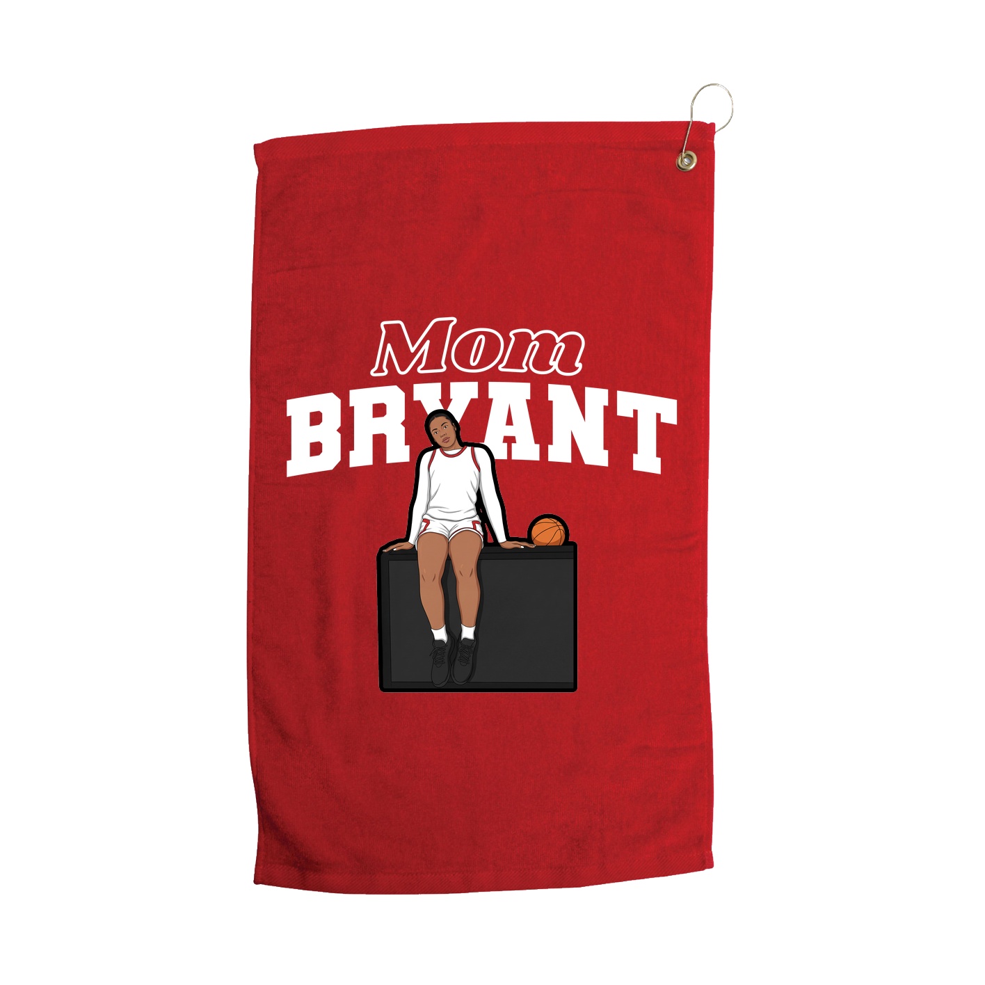 Golf Towel — Mothers Day Block in Red