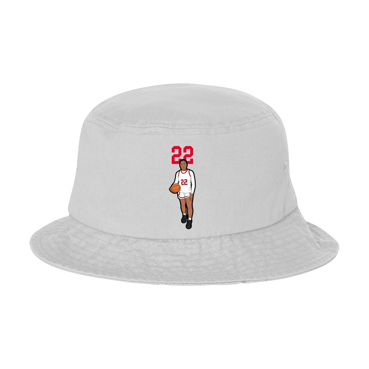 Bucket Cap — Number Top in White