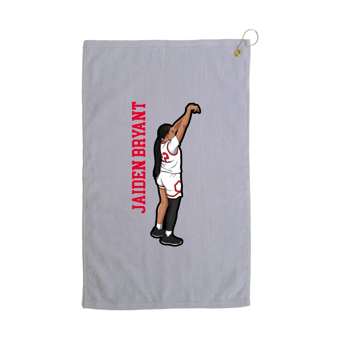 Golf Towel — Name Vertical in Grey