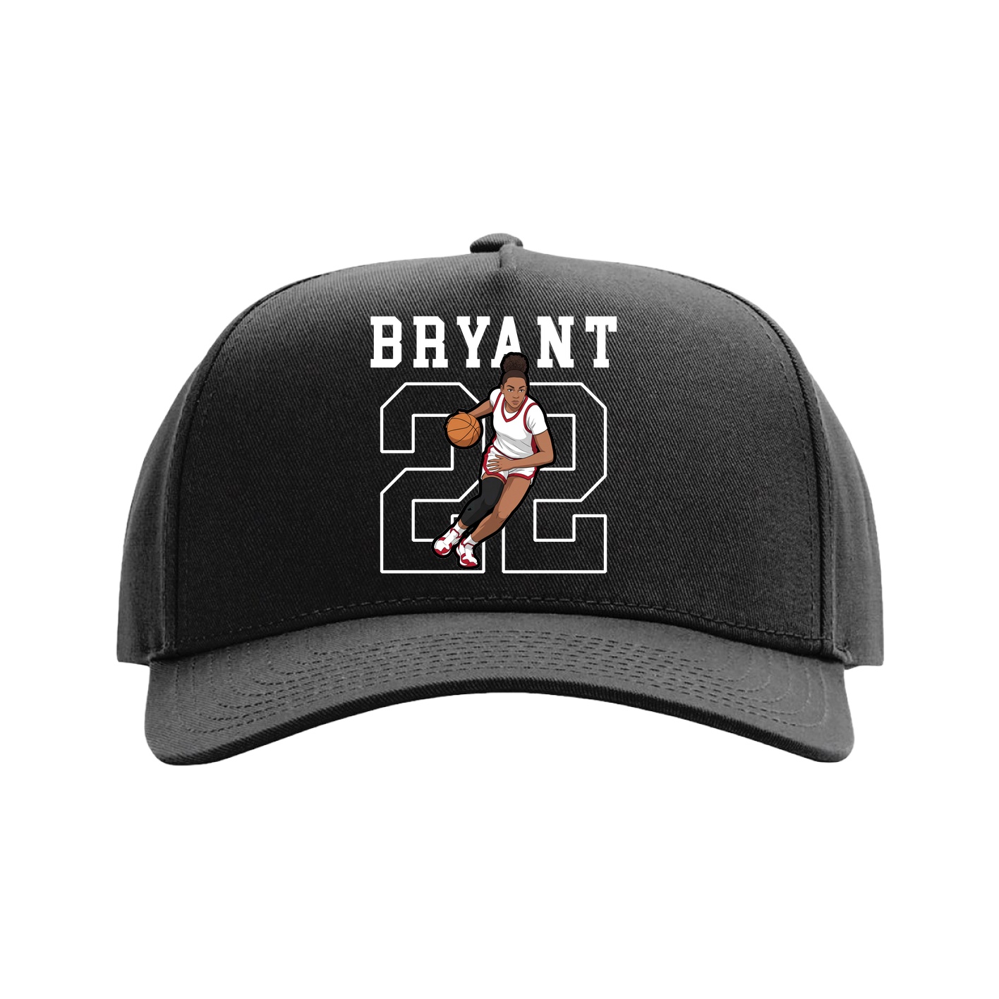 Full Fabric Five-Panel Champ Cap — Shirsey in Black
