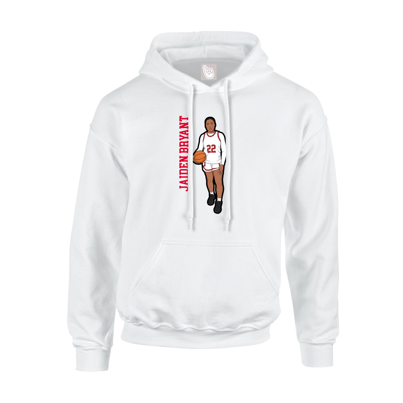 Youth Hoodie — Name Vertical in White