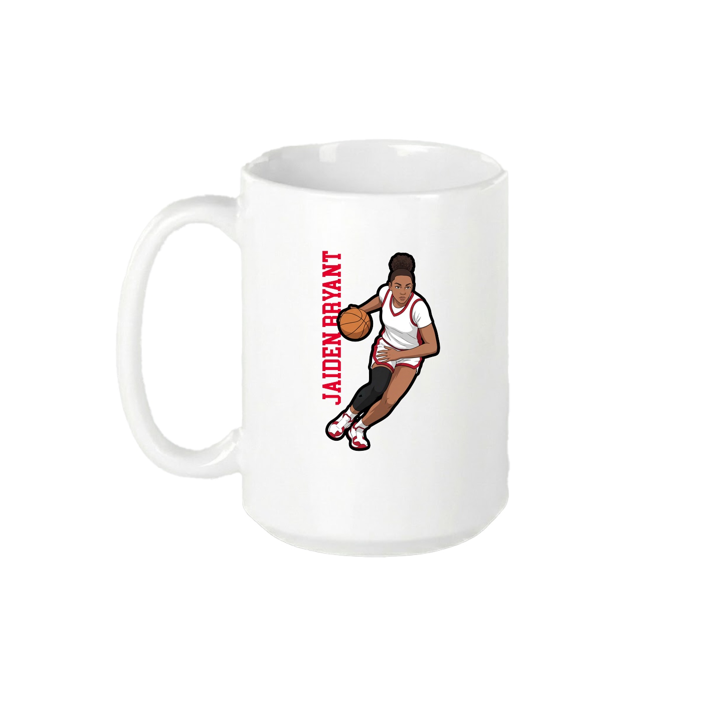 15oz Coffee Mug — Name Vertical in White