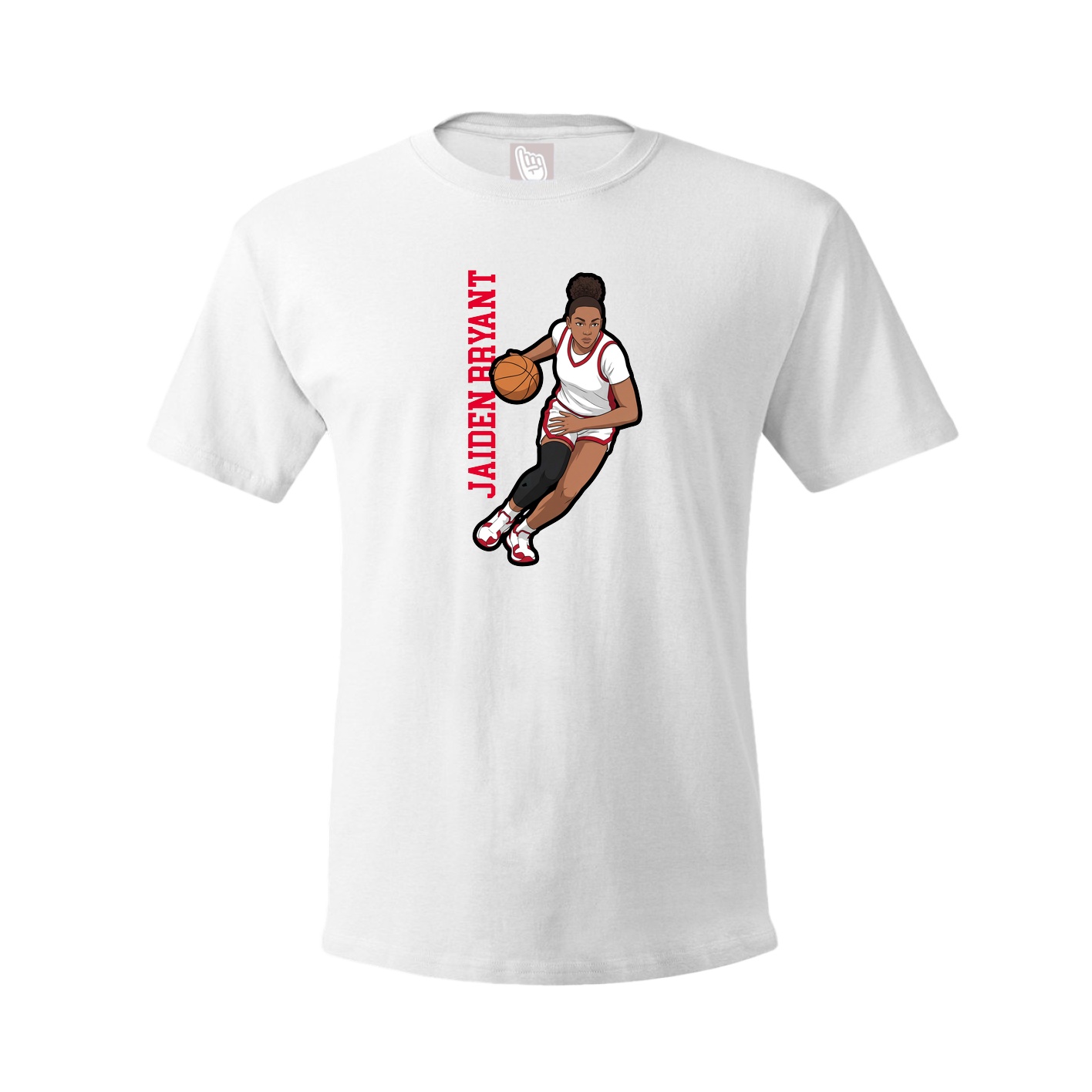 Youth Tee — Name Vertical in White