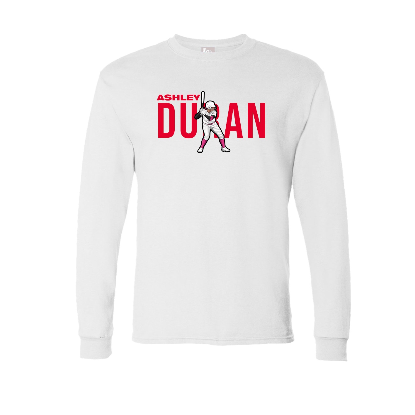 Long Sleeve Tee — Player Name in White