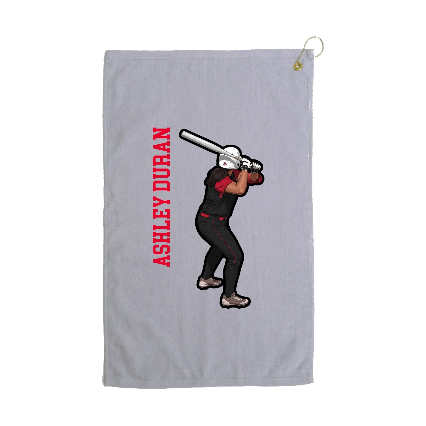 Golf Towel — Name Vertical in Grey