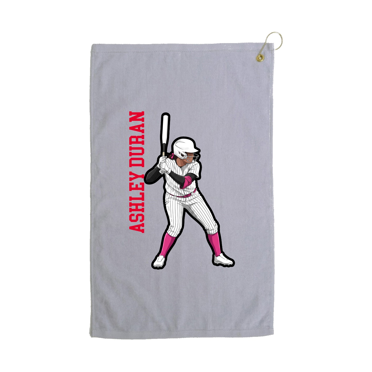 Golf Towel — Name Vertical in Grey
