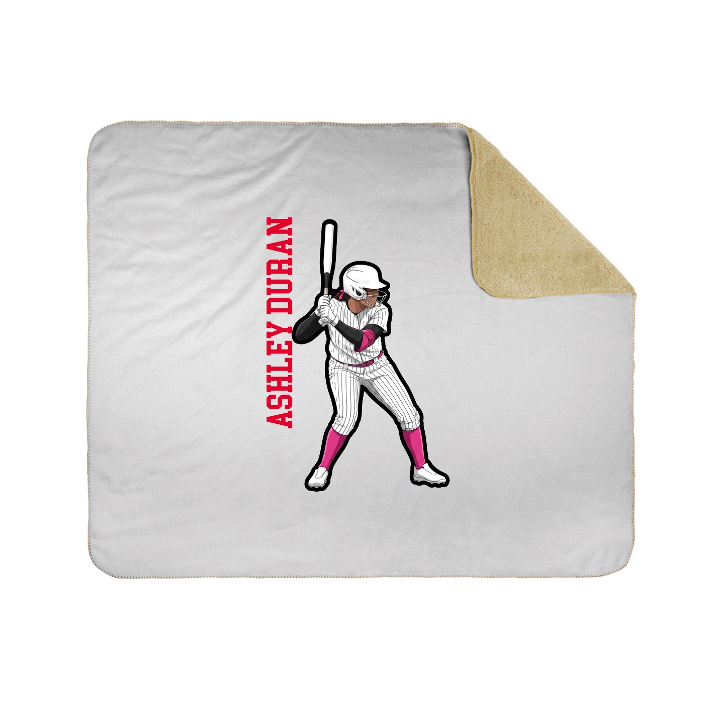 Throw Blanket — Name Vertical in White