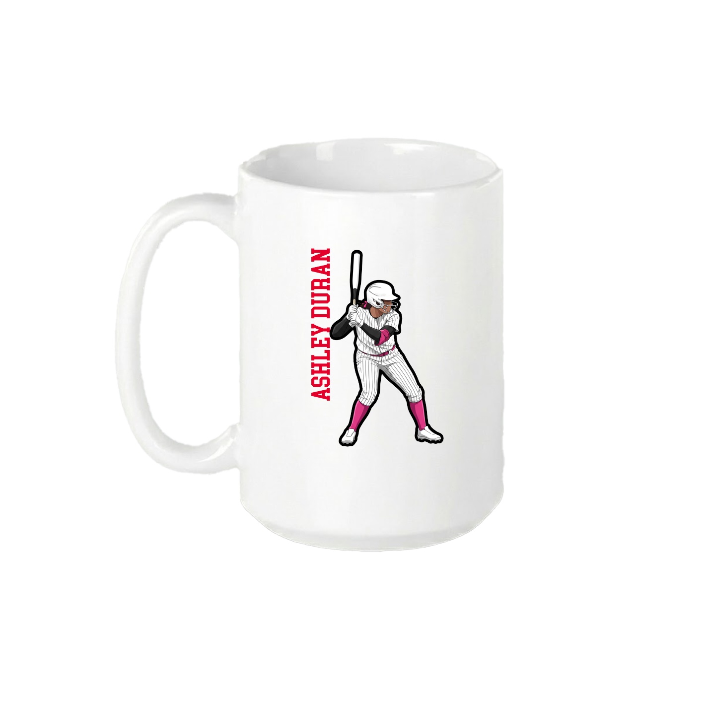 15oz Coffee Mug — Name Vertical in White