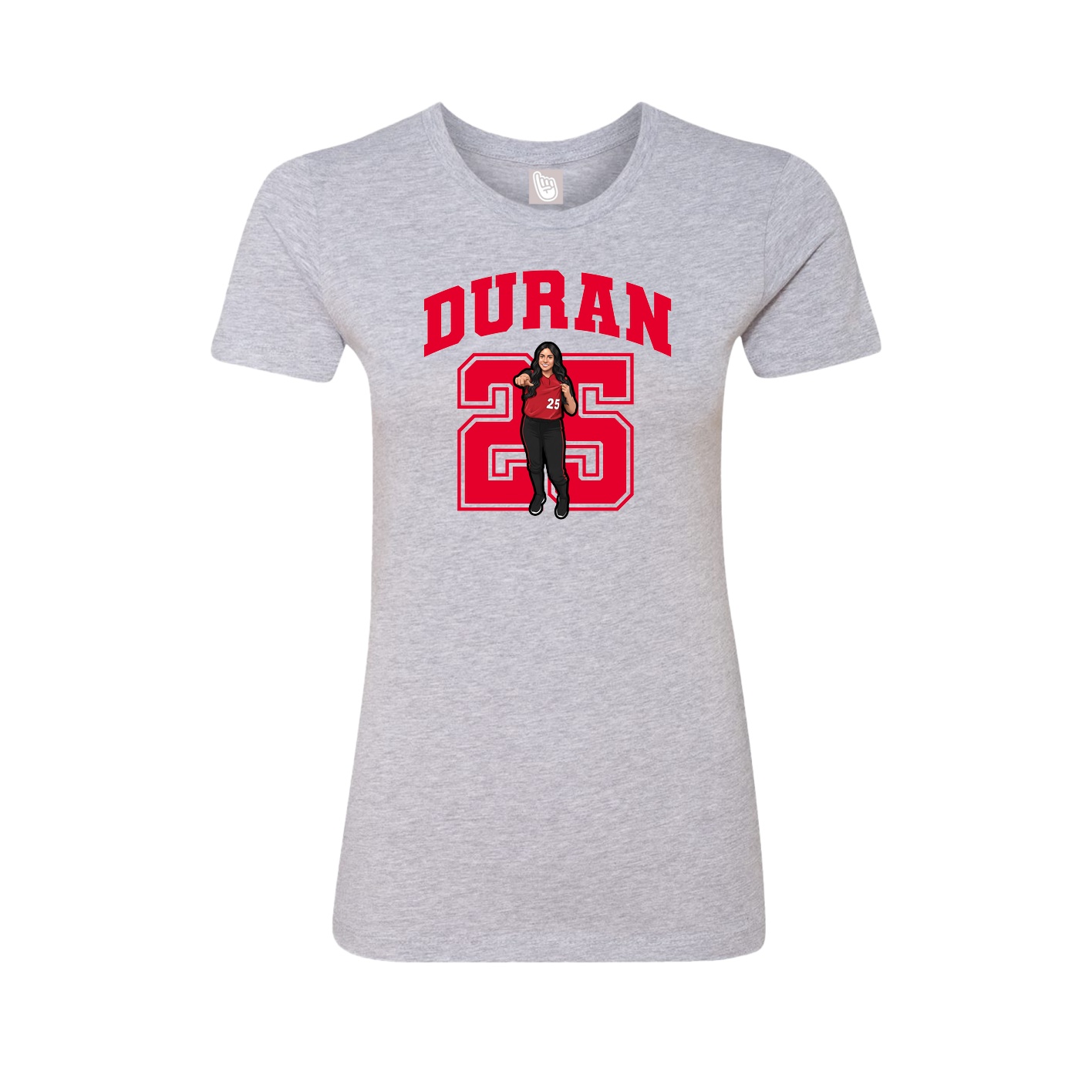 Fitted Women's Tee — Number in Grey