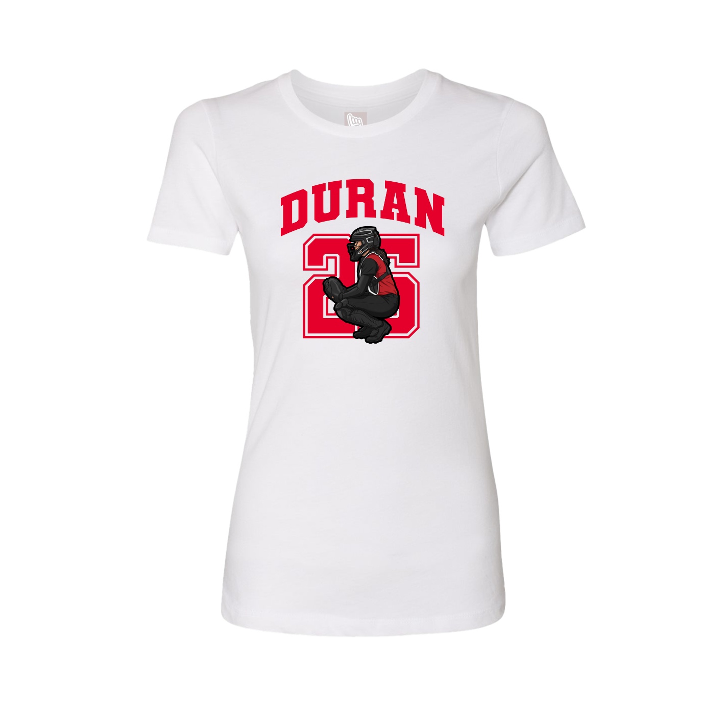 Fitted Women's Tee — Number in White