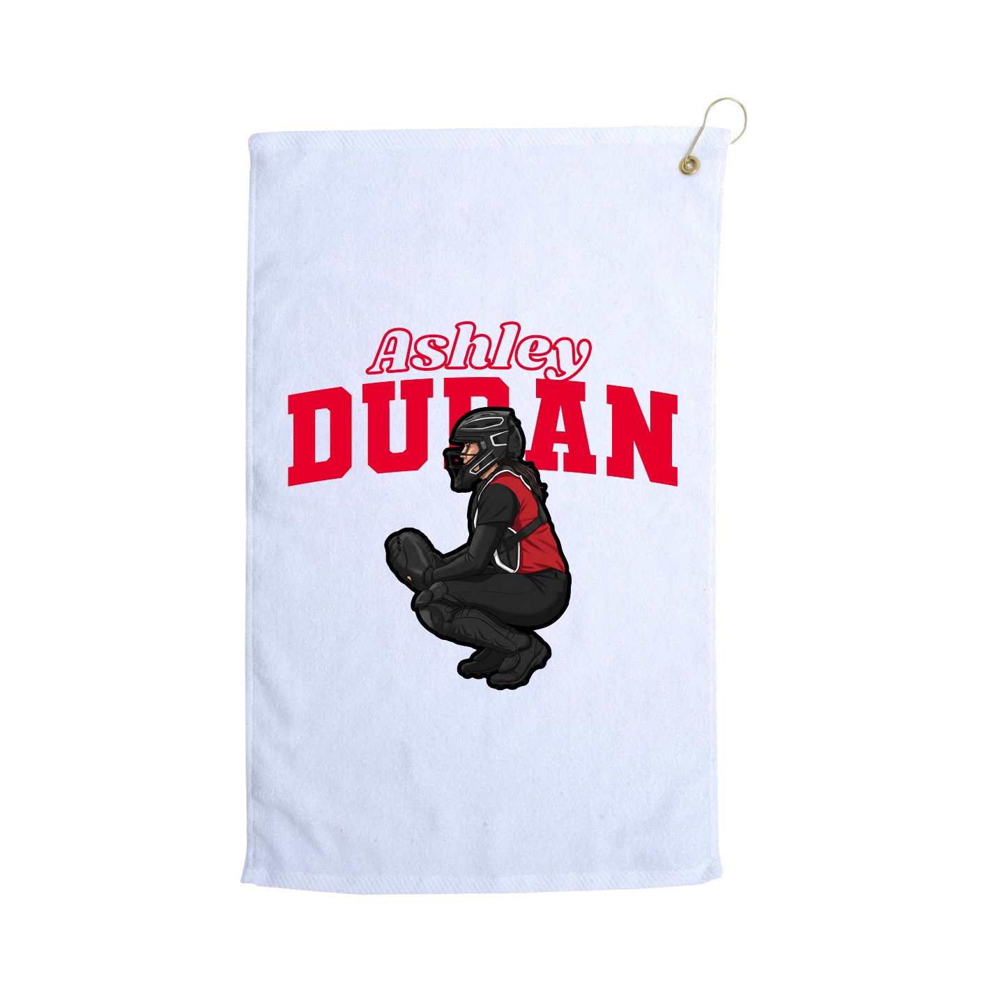 Golf Towel — Name Arch in White