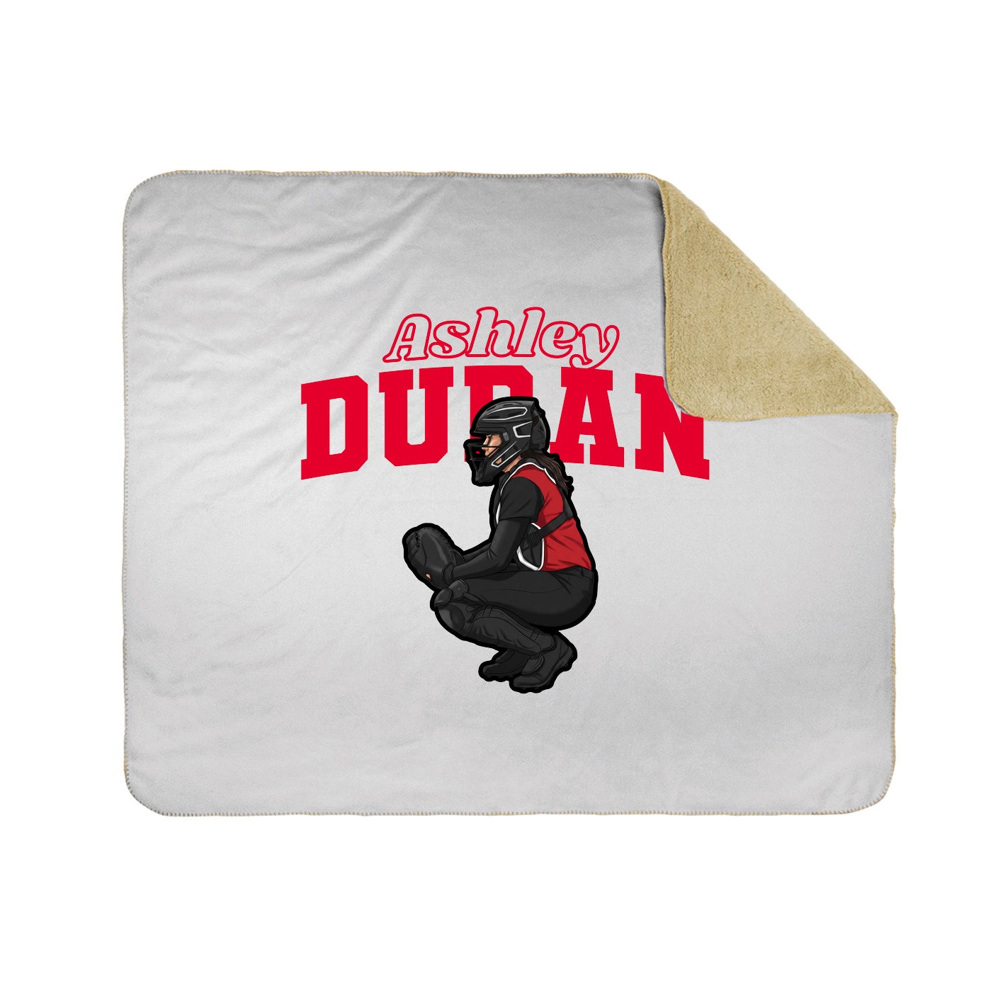 Throw Blanket — Name Arch in White