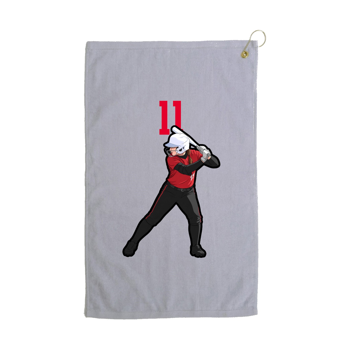 Golf Towel — Number Top in Grey