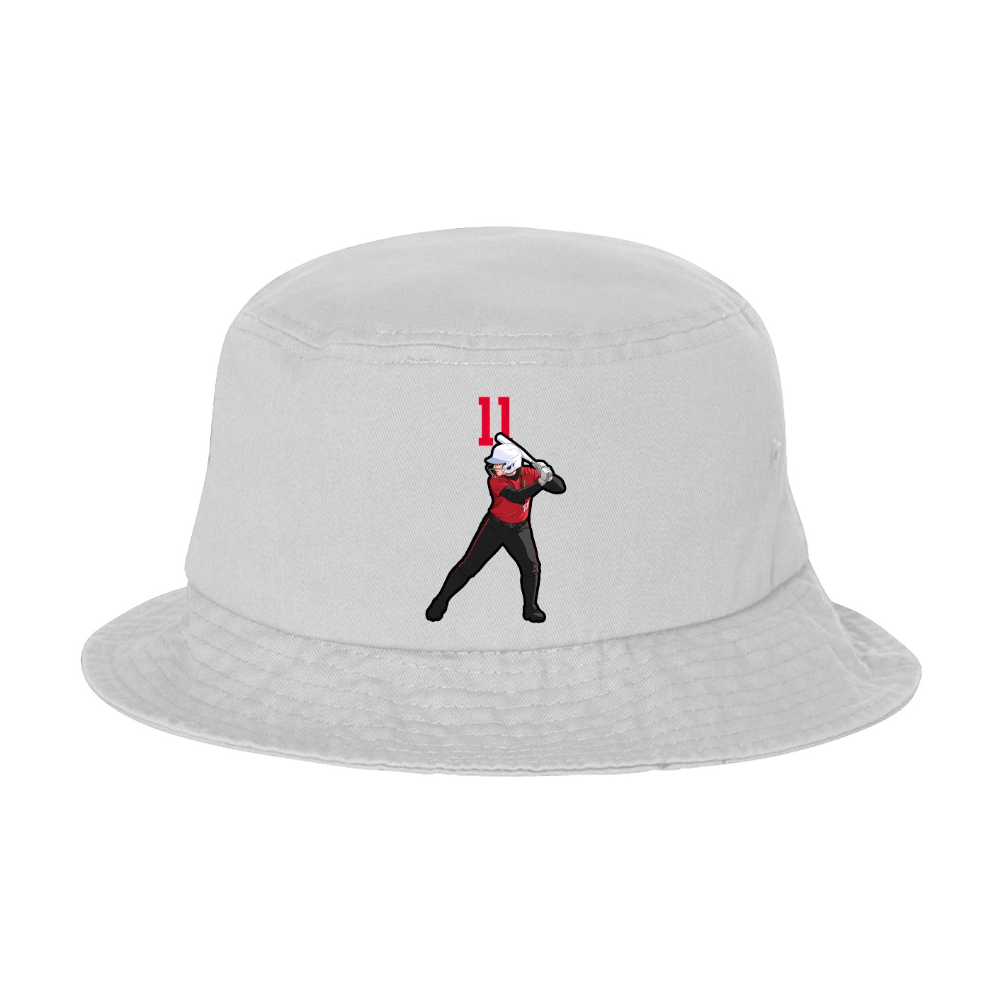Bucket Cap — Number Top in White