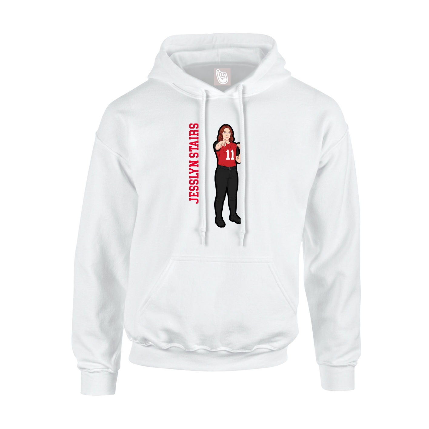 Hoodie — Name Vertical in White