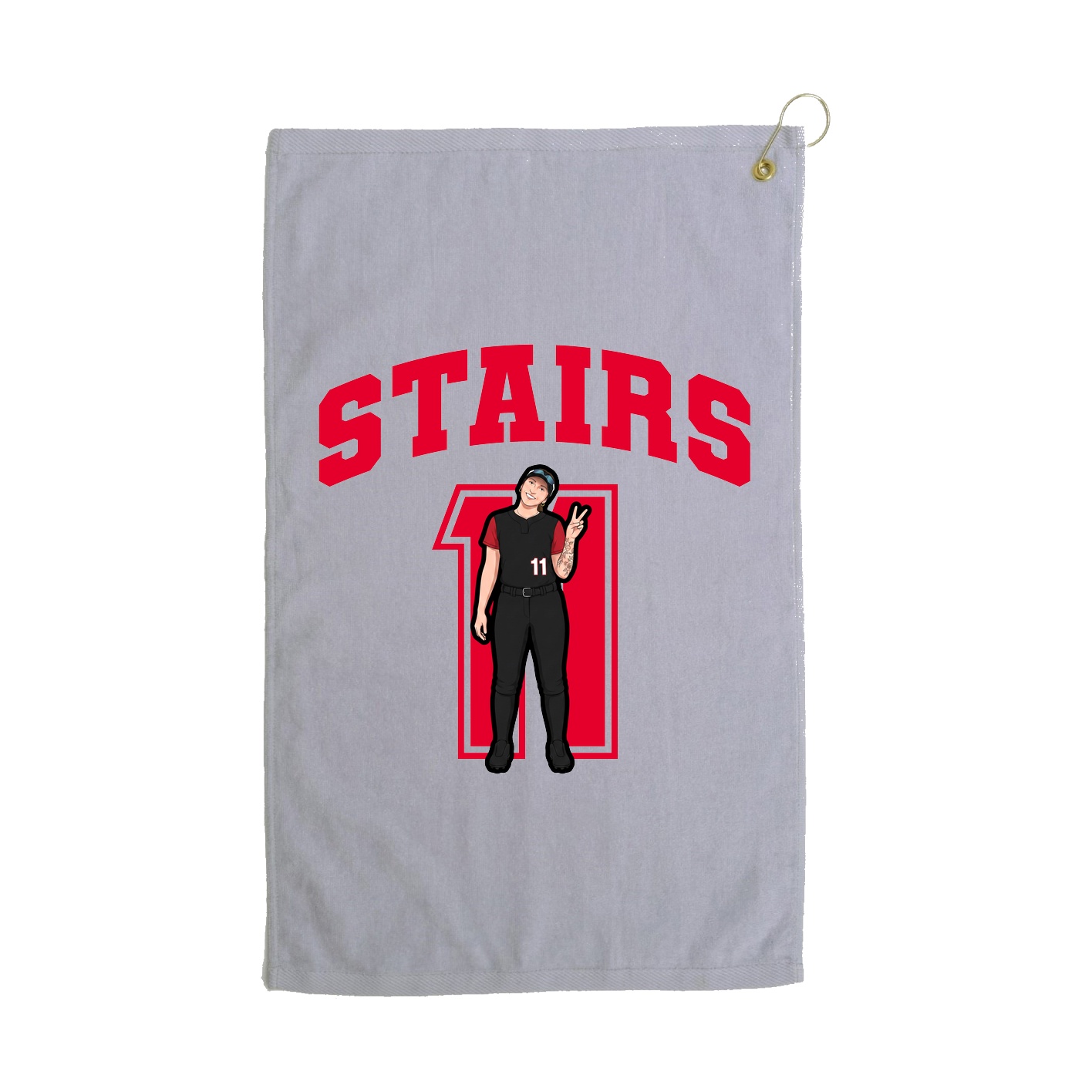Golf Towel — Number in Grey