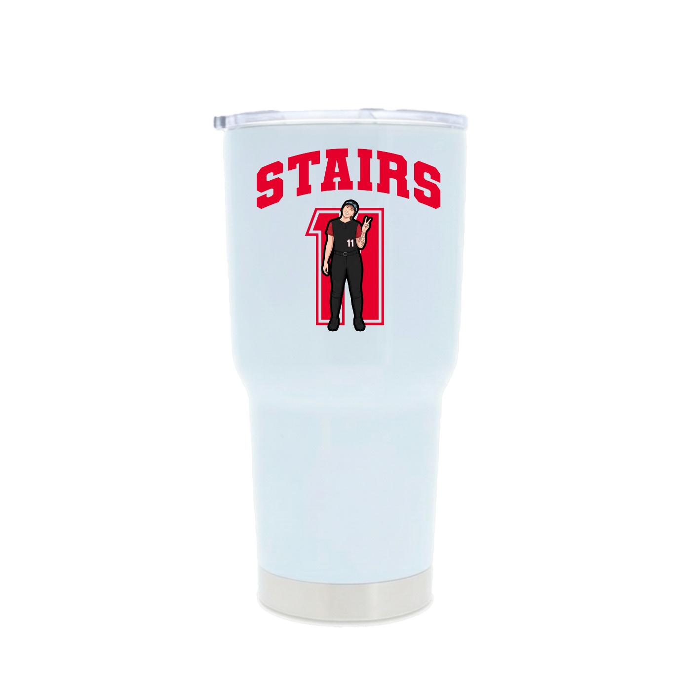 30oz Stainless Steel Tumbler — Number in White