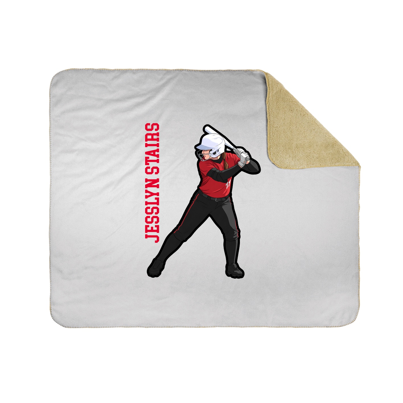 Throw Blanket — Name Vertical in White