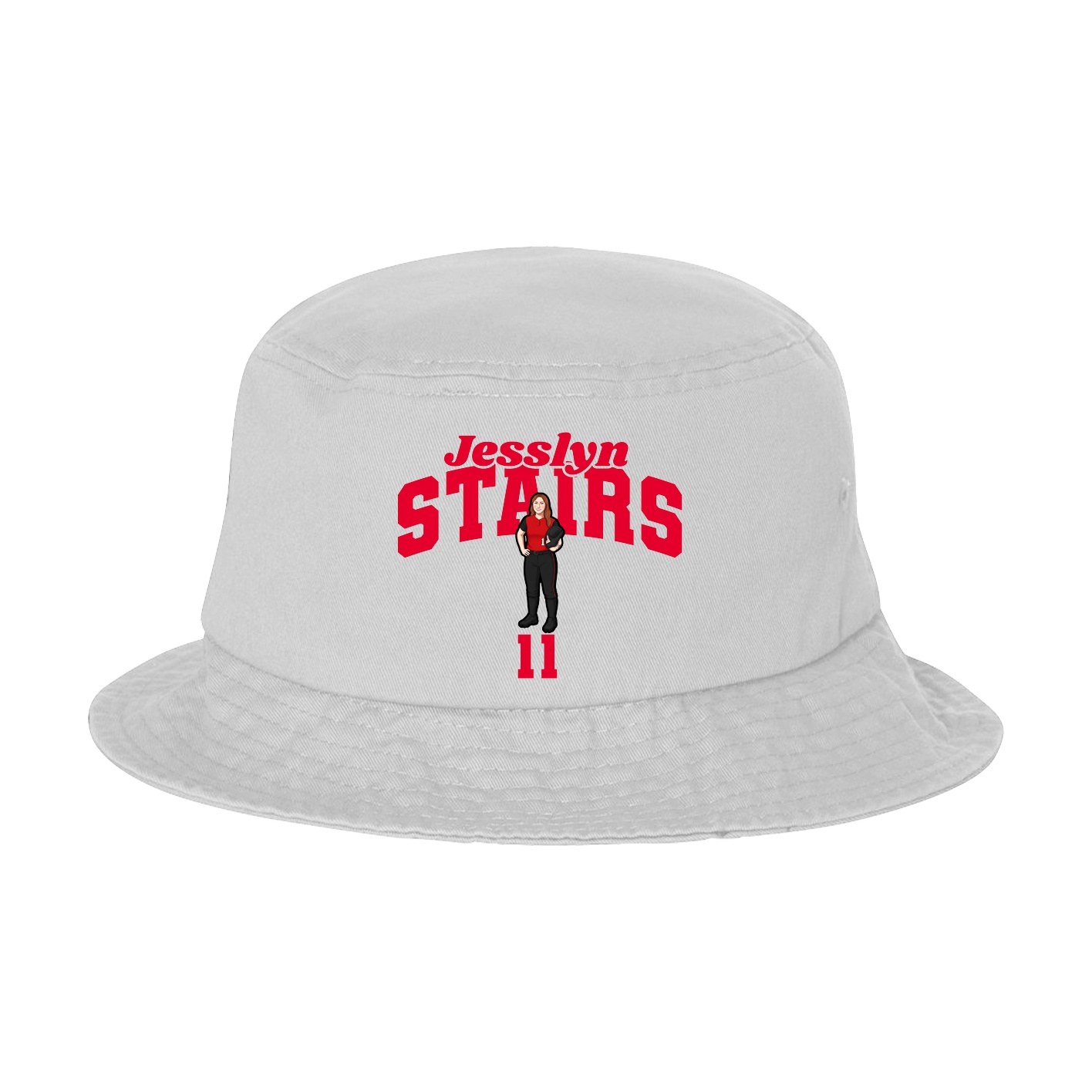 Bucket Cap — Signature Arch in White