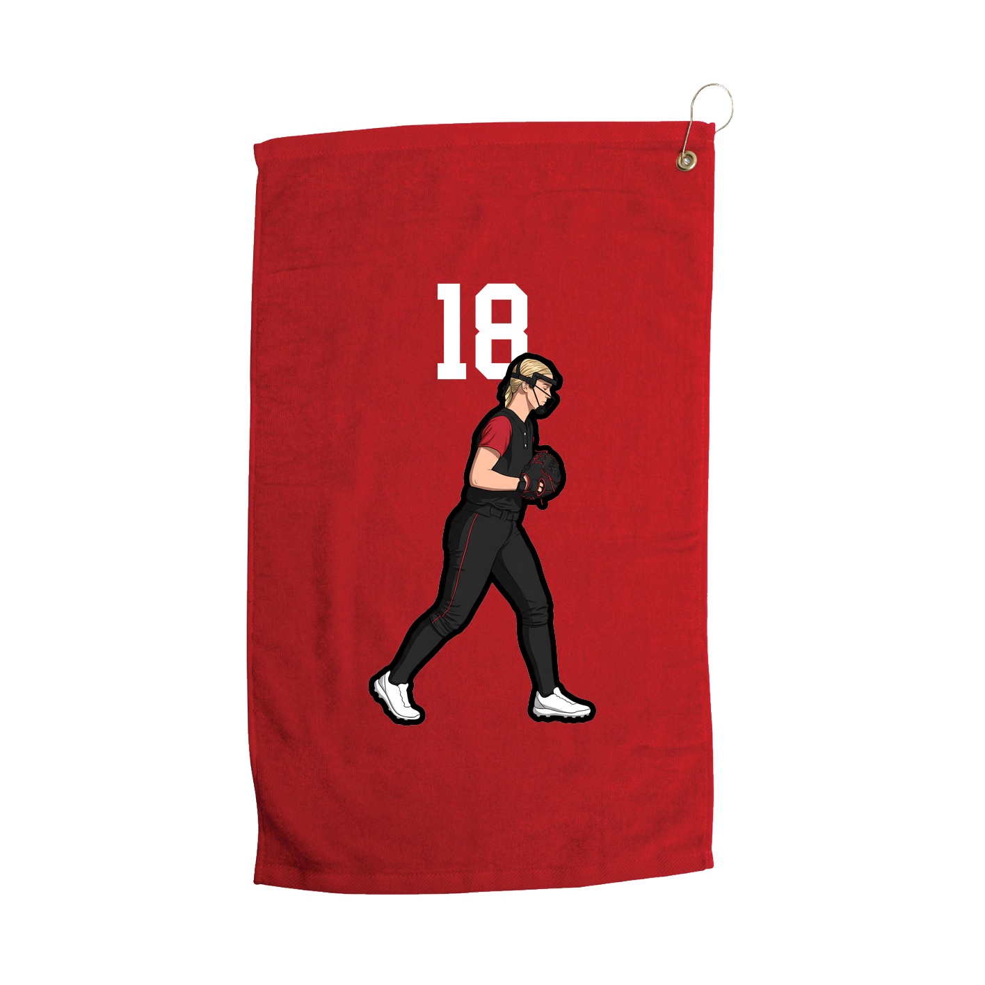 Golf Towel — Number Top in Red