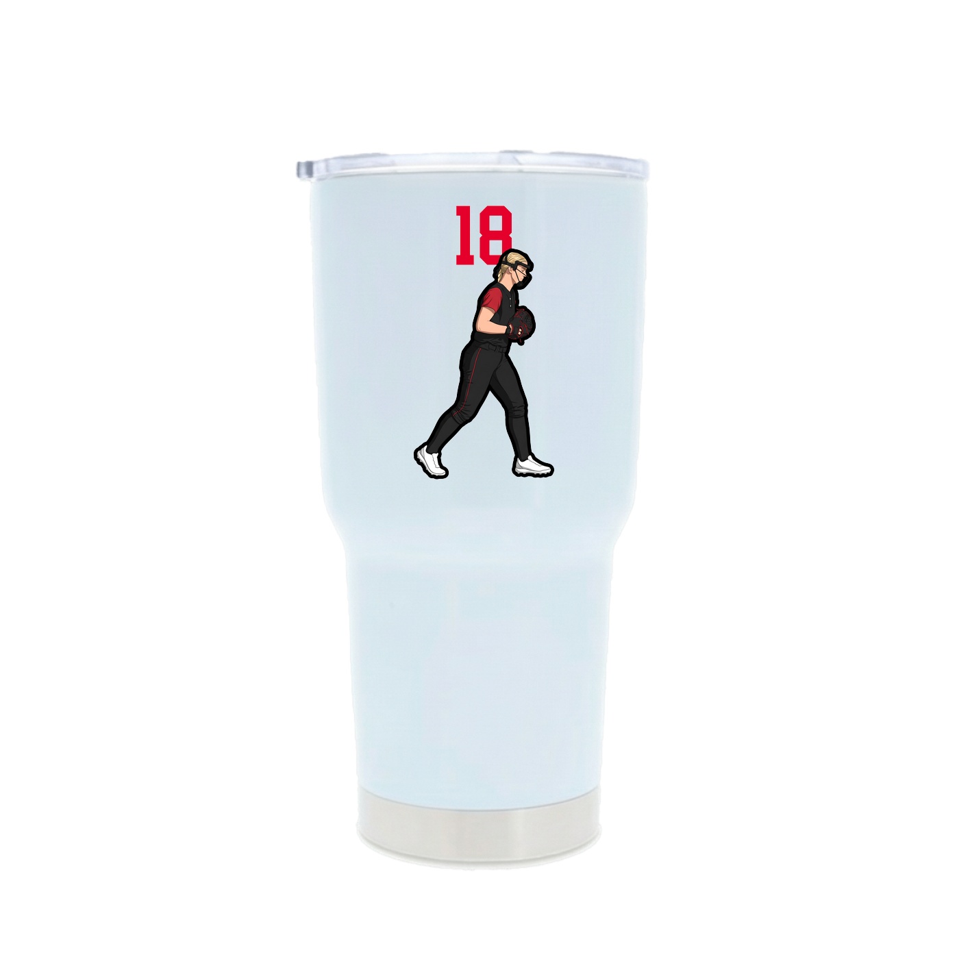 30oz Stainless Steel Tumbler — Number Top in White