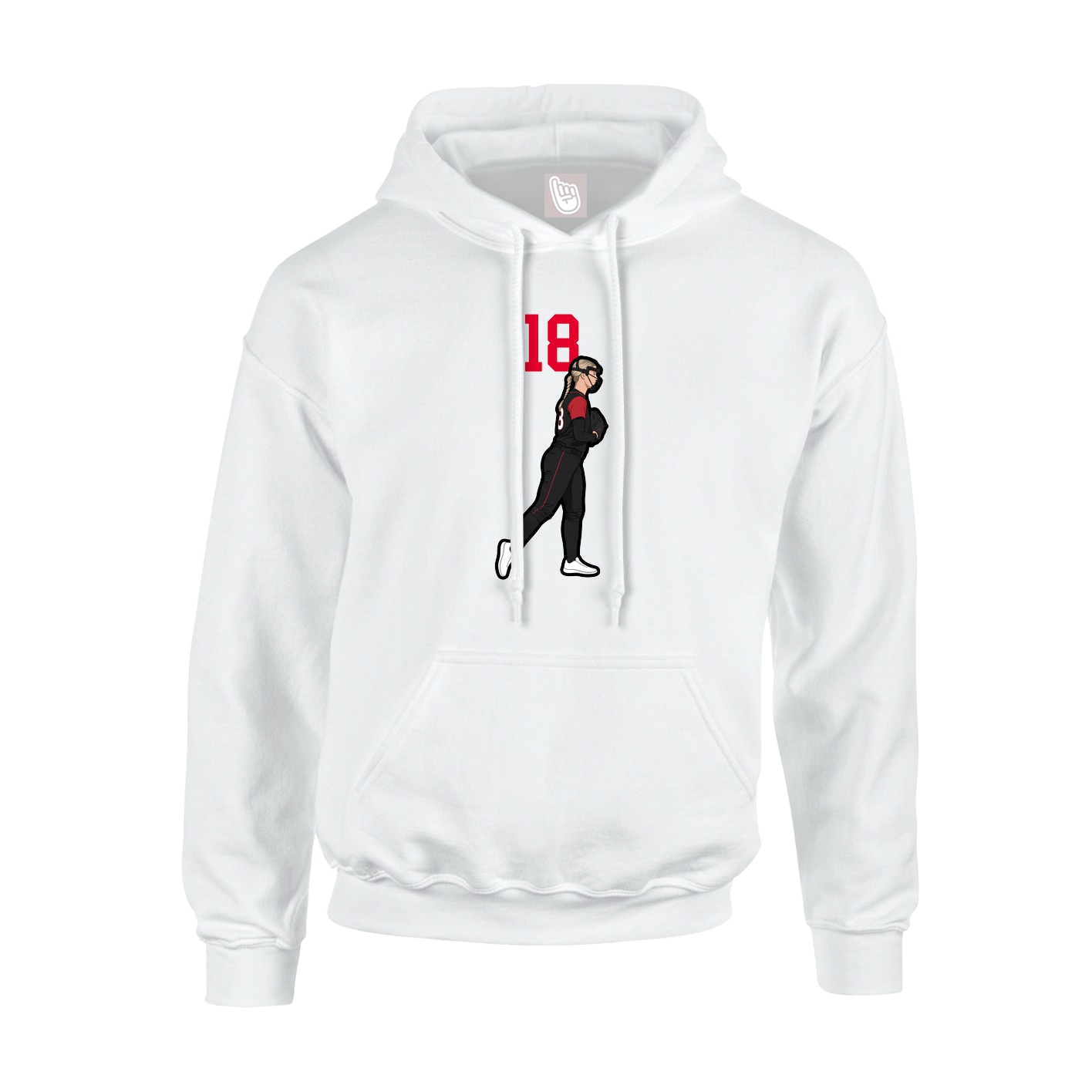 Youth Hoodie — Number Top in White
