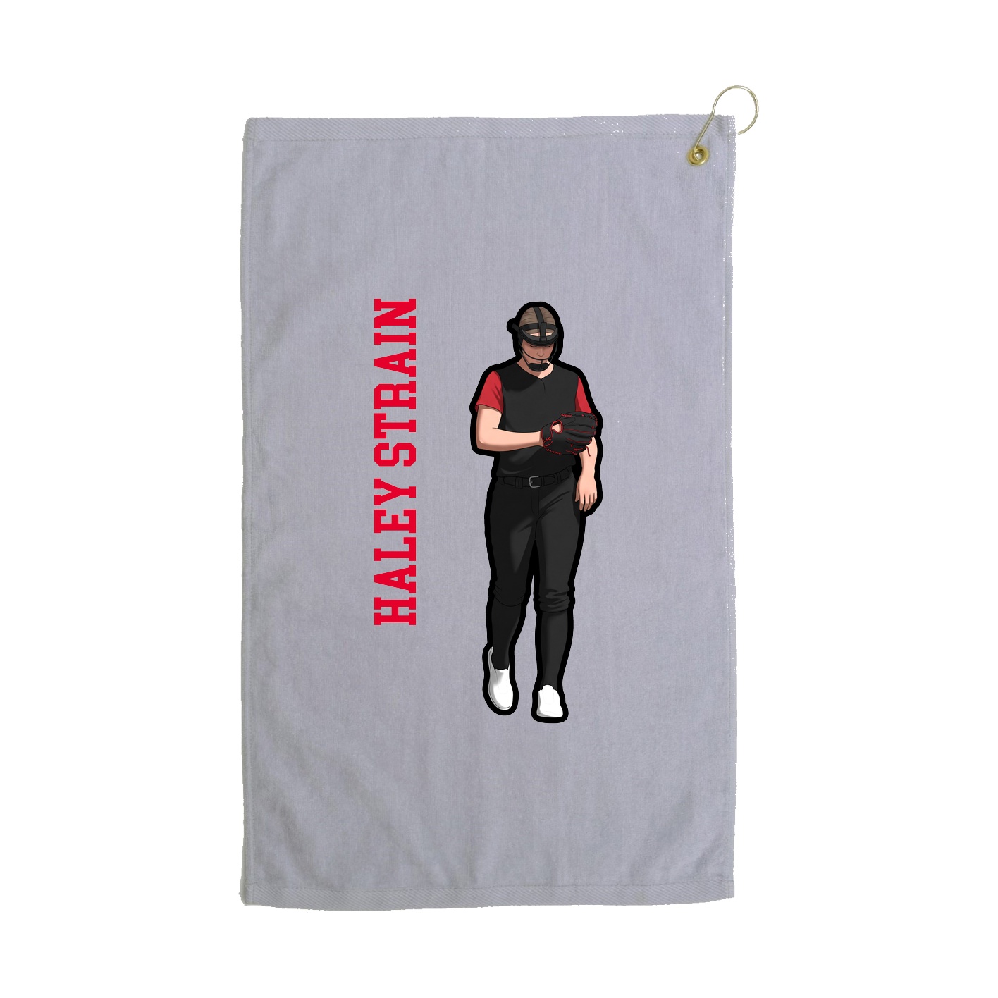 Golf Towel — Name Vertical in Grey