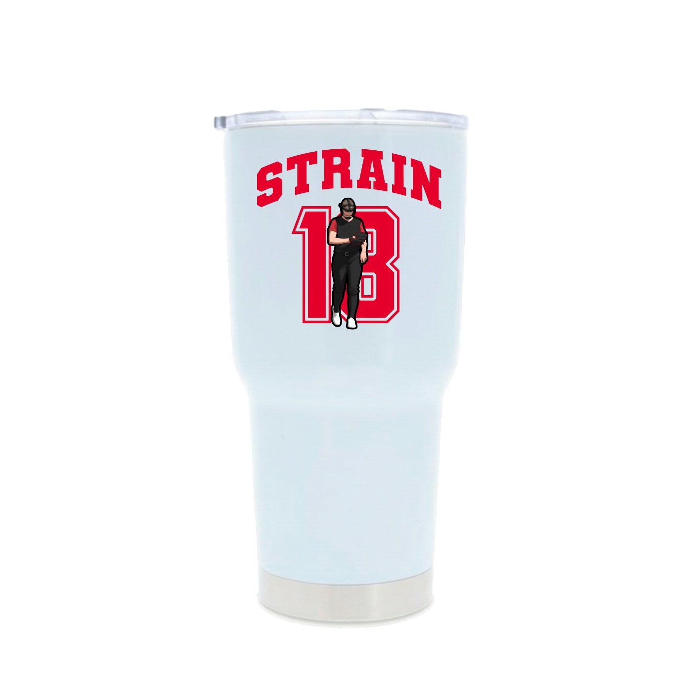 30oz Stainless Steel Tumbler — Number in White