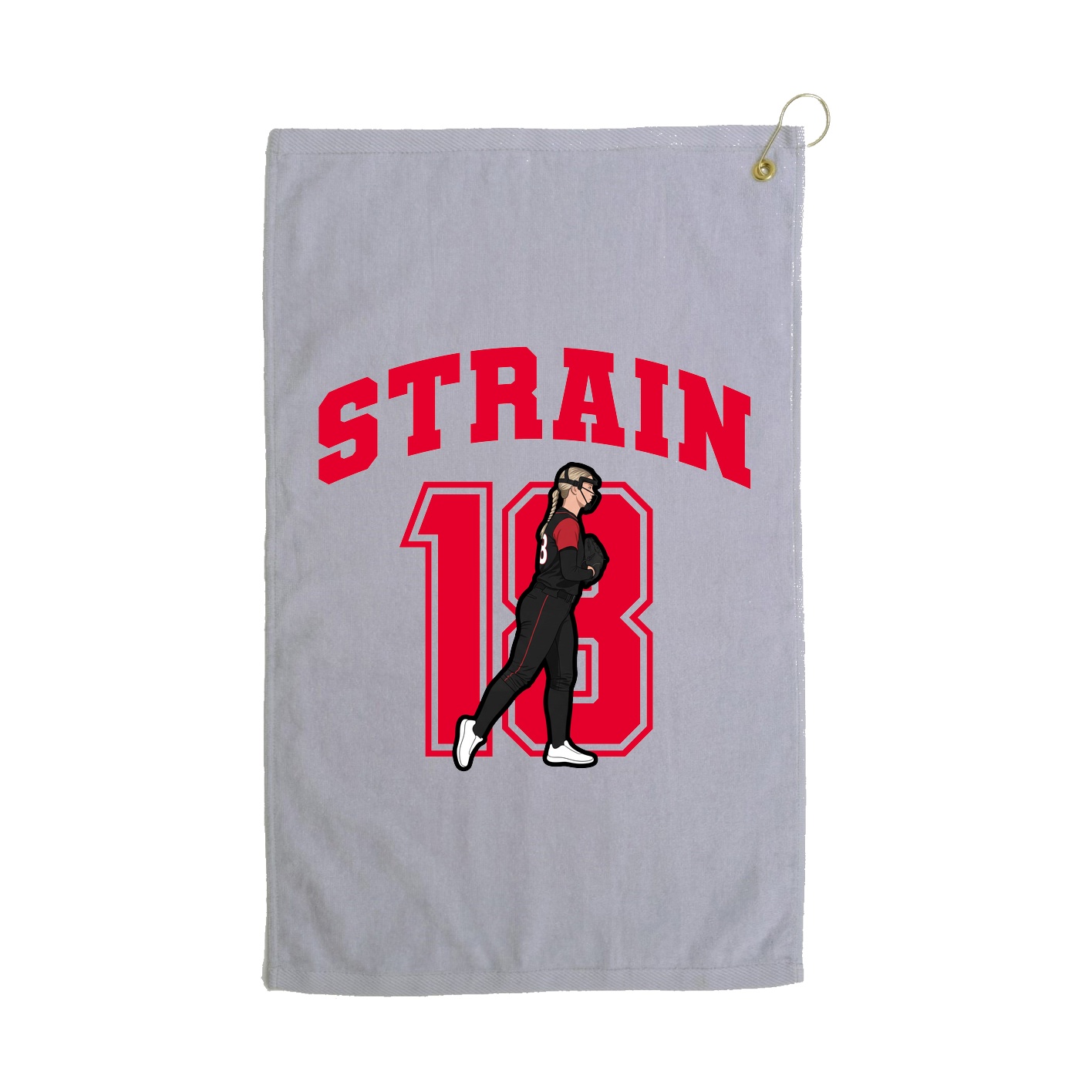 Golf Towel — Number in Grey