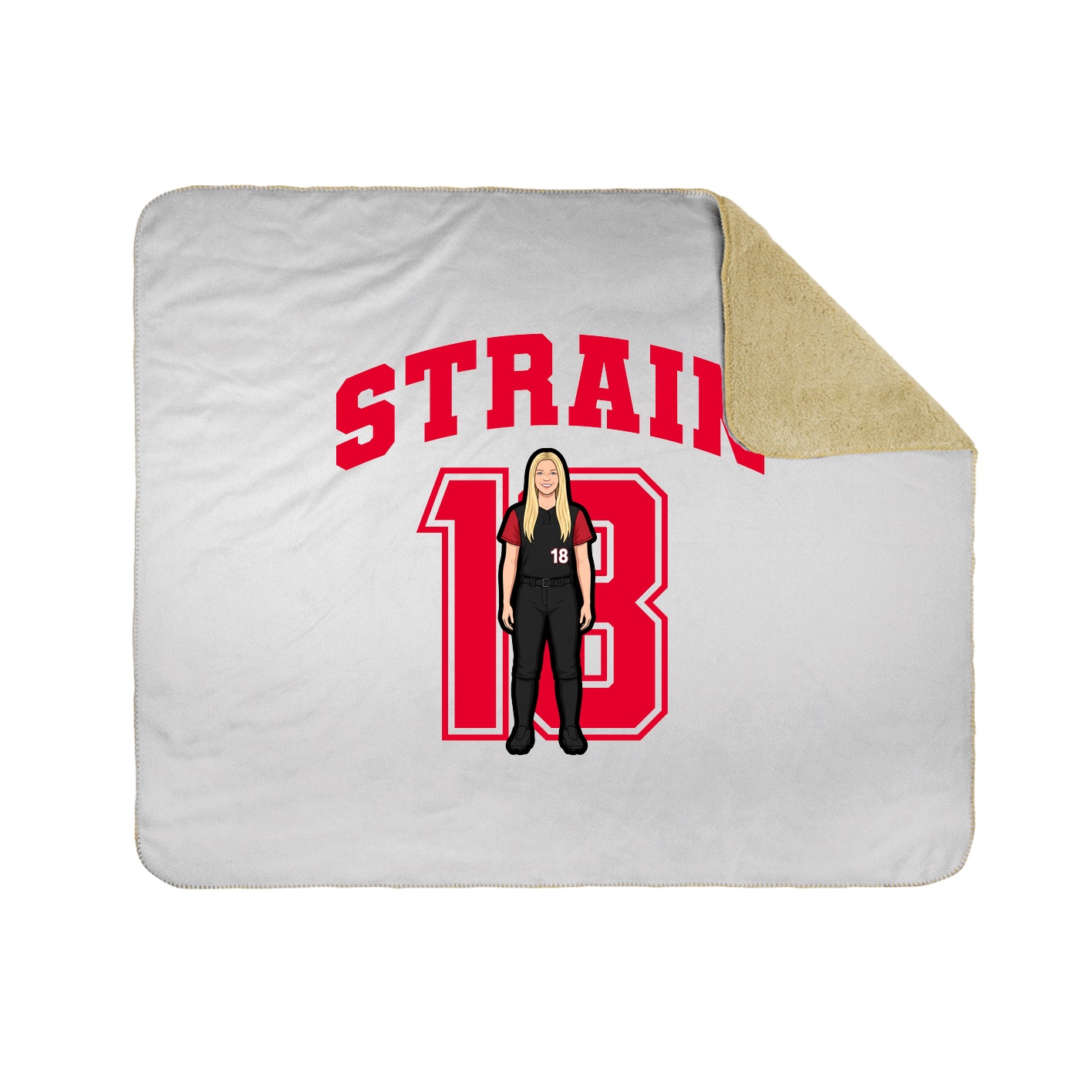 Throw Blanket — Number in White