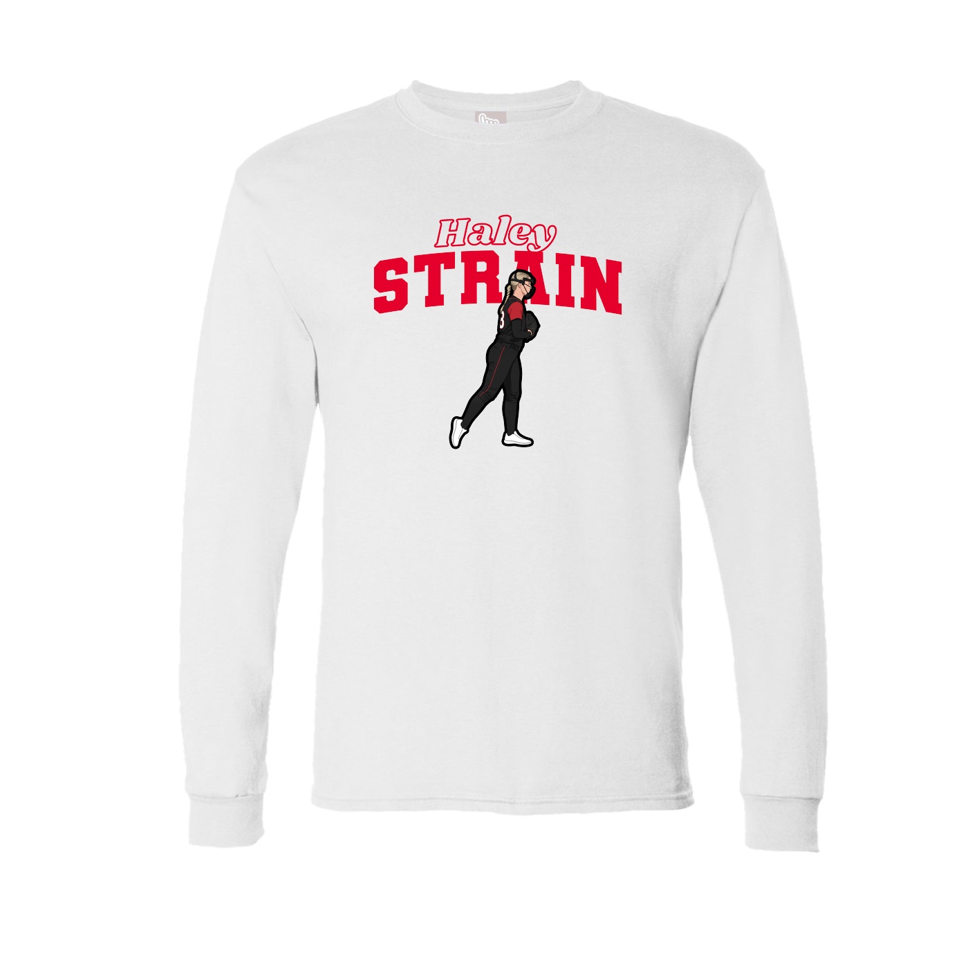 Long Sleeve Tee — Name Arch in White