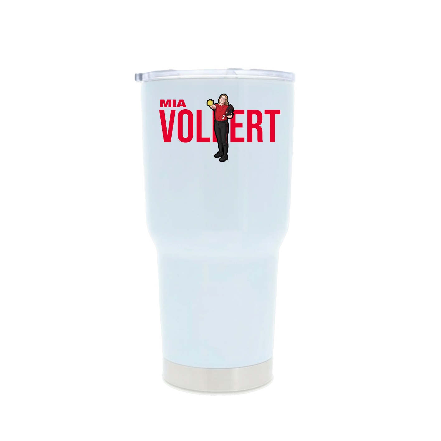 30oz Stainless Steel Tumbler — Player Name in White