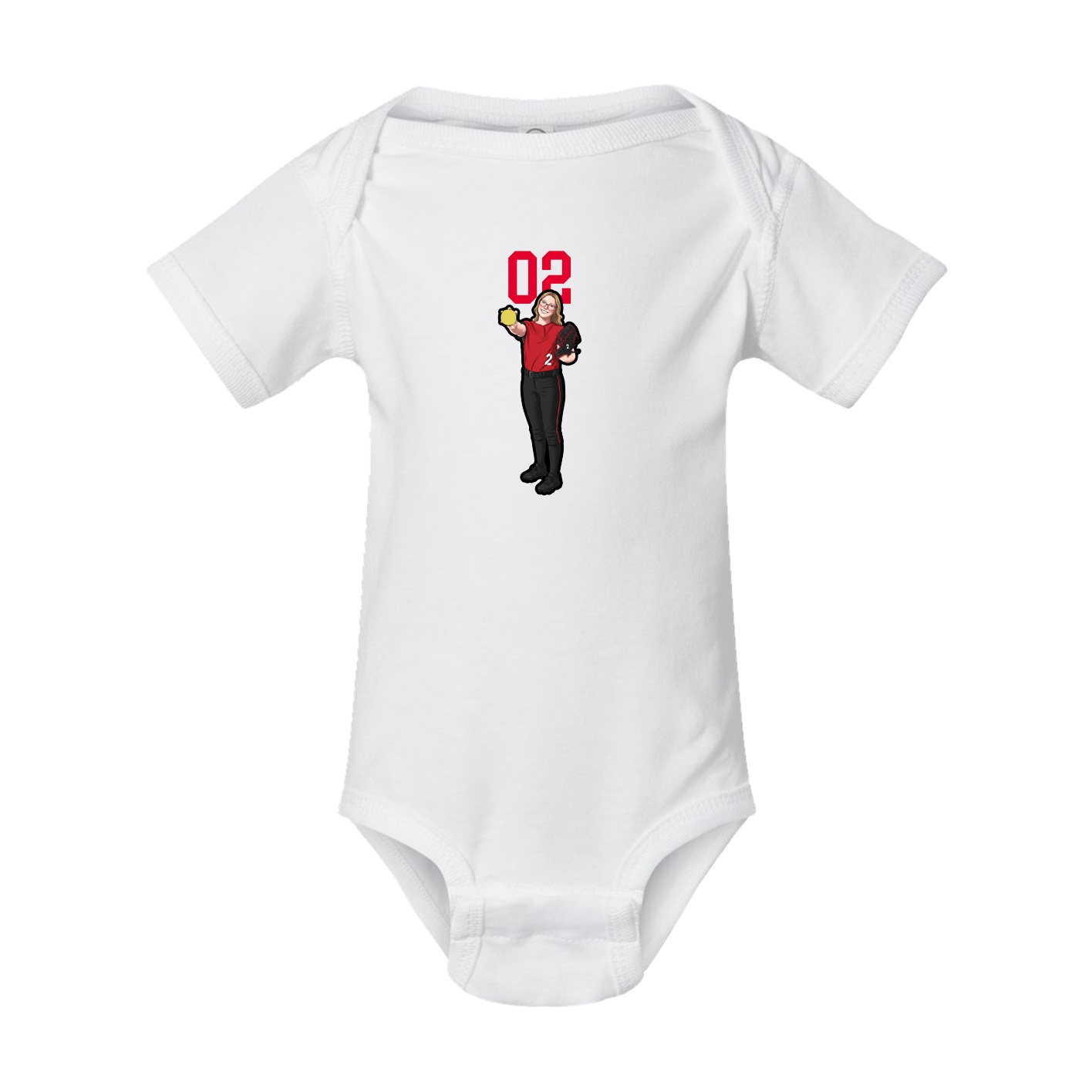 Baby Onesie — Number Top in White