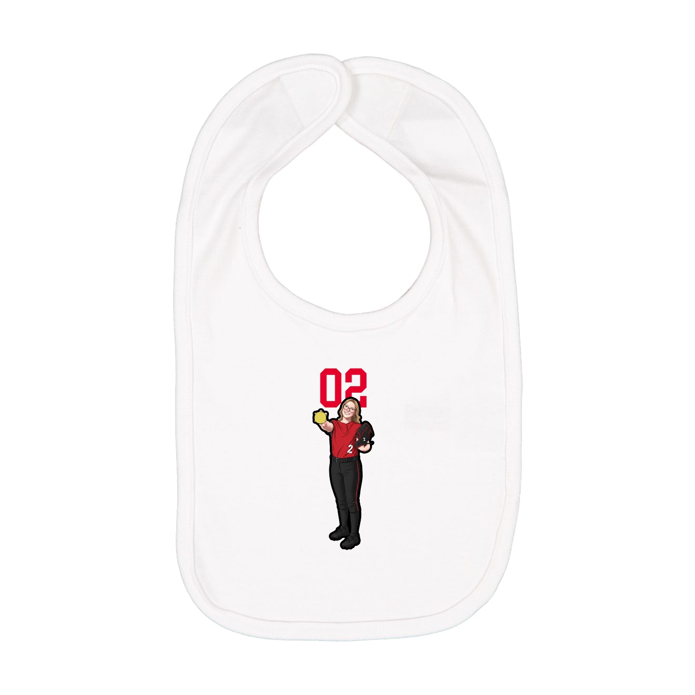 Infant Bib — Number Top in White