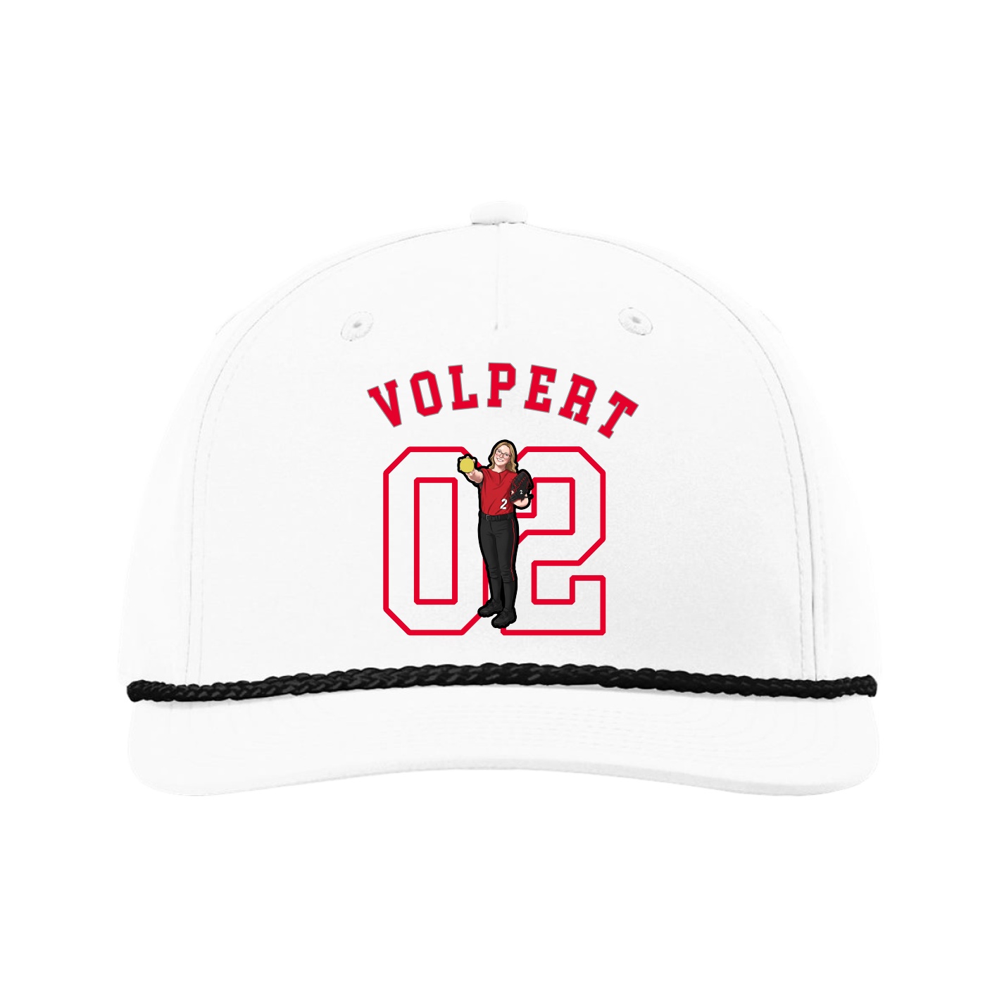 Five-Panel Classic Rope Cap — Shirsey Arch in White