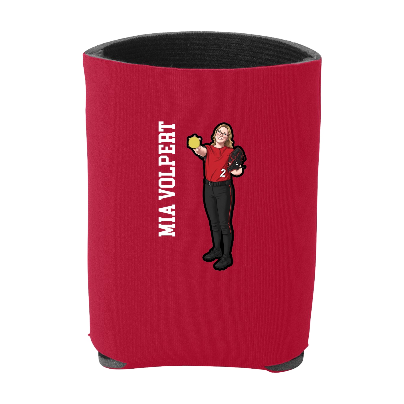 Can Holder — Name Vertical in Red