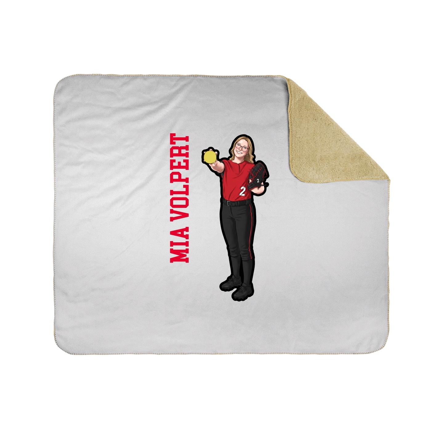 Throw Blanket — Name Vertical in White