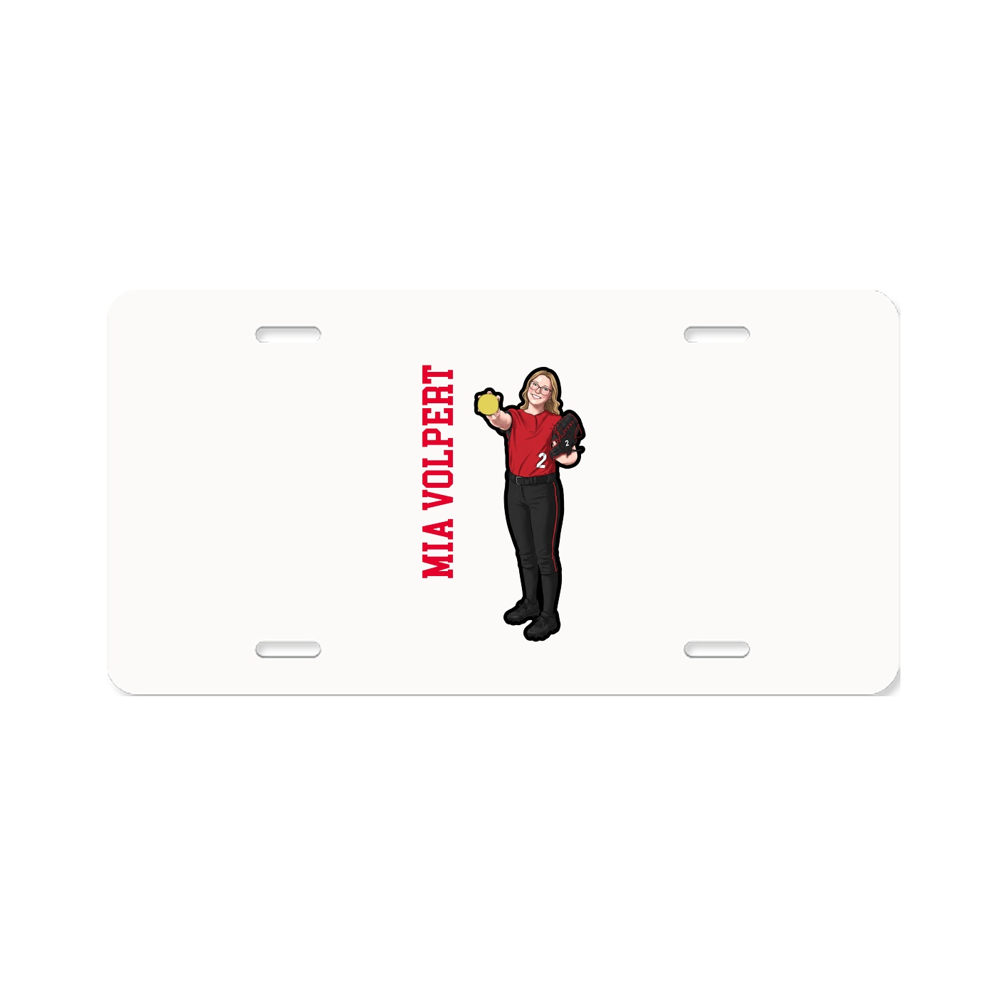 License Plate — Name Vertical in Classic