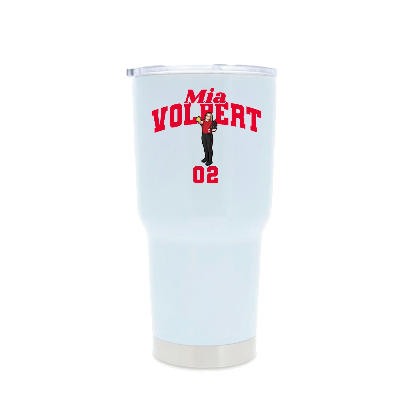 30oz Stainless Steel Tumbler — Signature Arch in White