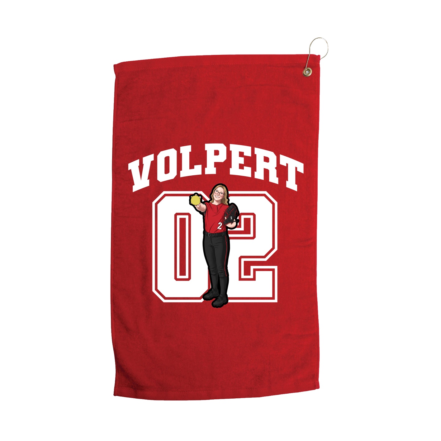 Golf Towel — Number in Red