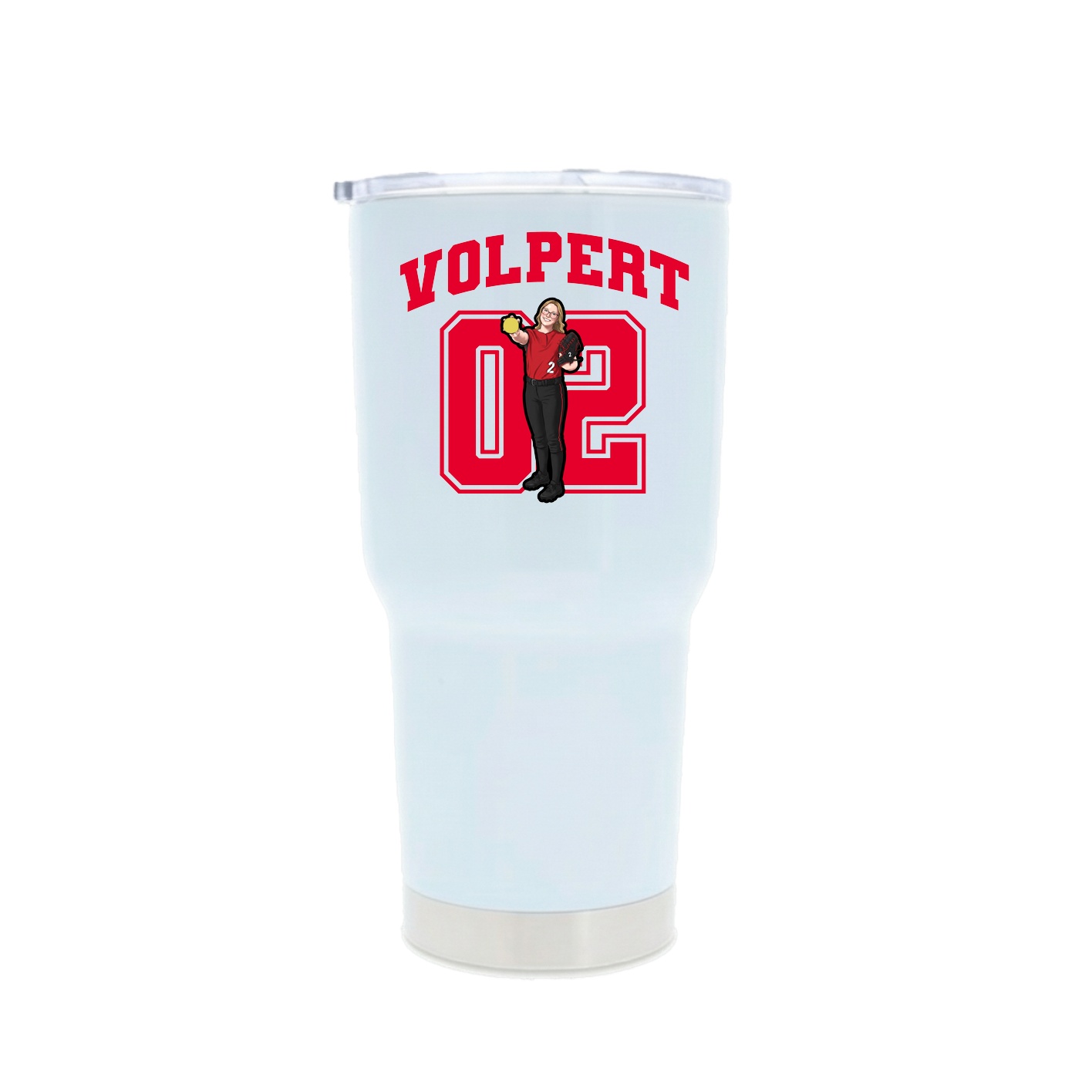 30oz Stainless Steel Tumbler — Number in White