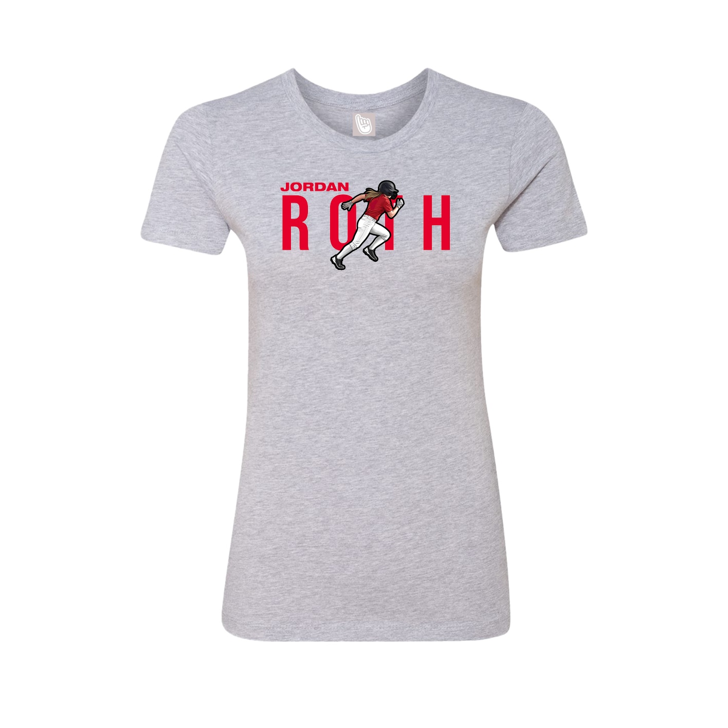 Fitted Women's Tee — Player Name in Grey