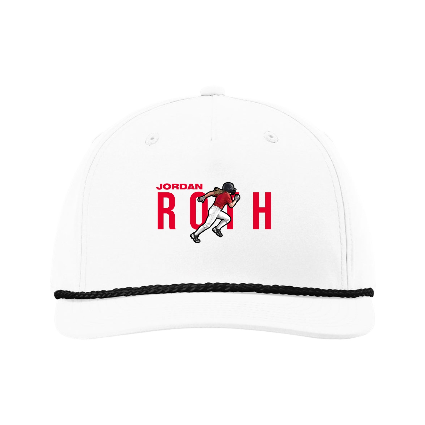 Five-Panel Classic Rope Cap — Player Name in White